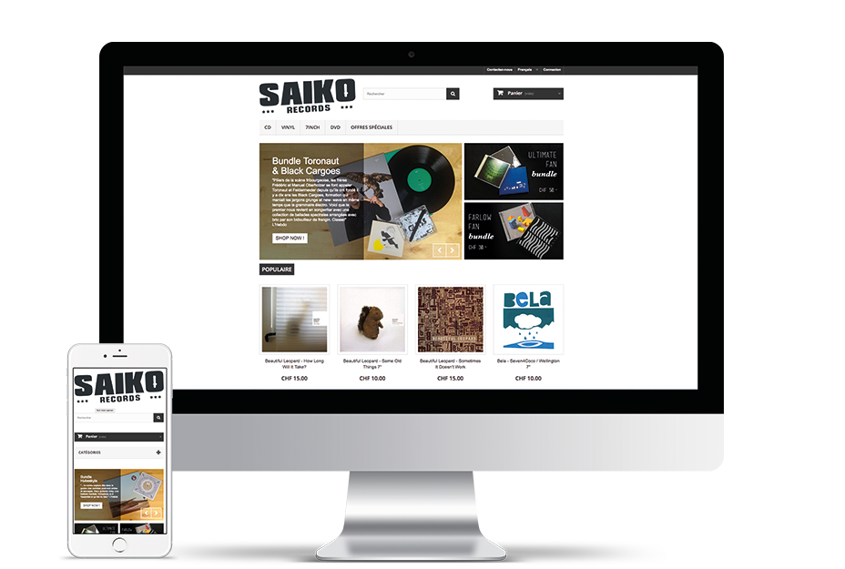 Site internet responsive Saiko Records.